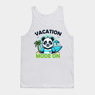 Panda Vacation Mode On Tank Top